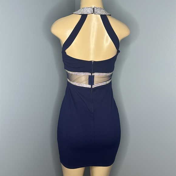 My Michelle Navy Blue formal sleeveless midi dress size 1 - Picture 4 of 6